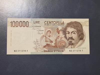 3月21号晚上8点 外国纸币自动截拍第42场 - 意大利1983年100000里拉10万纸币 近新极美品