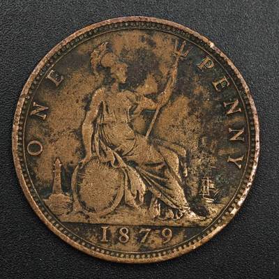 【淘币小摊】实时拍第八百八十一拍   小银币散币场    每周一统一发货 - 英国1879年维多利亚一便士铜币