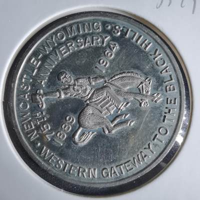 沼泽如烟--第1033场 - 1964年美国怀俄明州纽卡斯尔建市75周年纪念代币