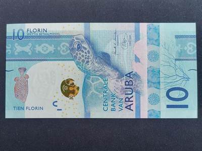 【游宝包邮场】马年第17期 精品单钞场 周日截拍 - 阿鲁巴-10弗罗林【2019年 全新UNC】