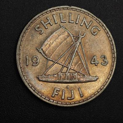 【淘币小摊】实时拍第八百八十一拍   小银币散币场    每周一统一发货 - 斐济1943年乔治六世一先令银币