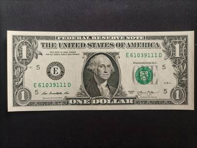 【游宝包邮场】马年第17期 精品单钞场 周日截拍 - 美国-1美元【SERIES-2013 E-里士满 豹子号111 全新UNC】