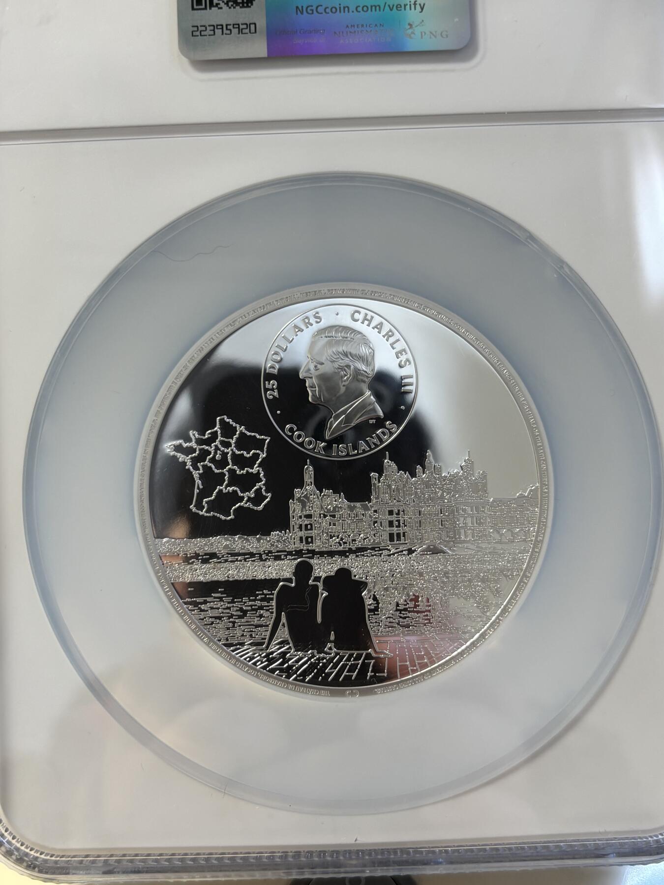 第195期拍卖 库克2024年法国香宾城堡5盎司彩银币NGC-PF70首期，9999银，发行500枚