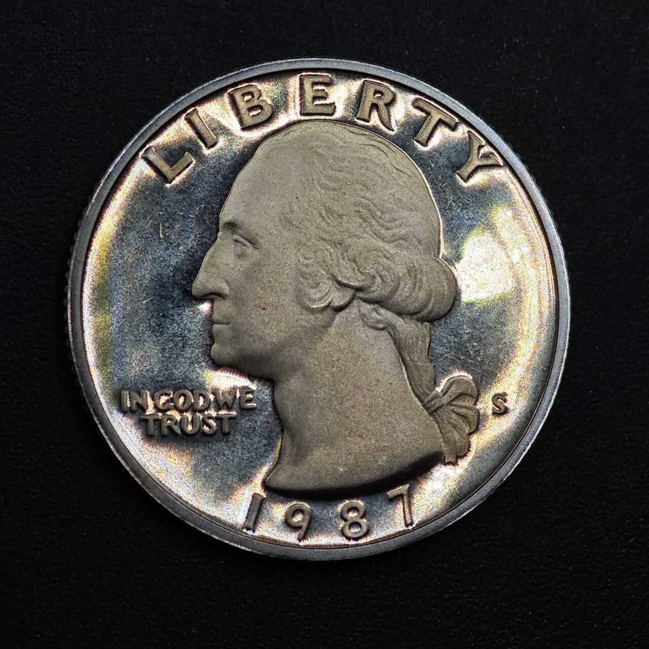 【淘币小摊】实时拍第八百八十一拍   小银币散币场    每周一统一发货 美国1987年25分精制币