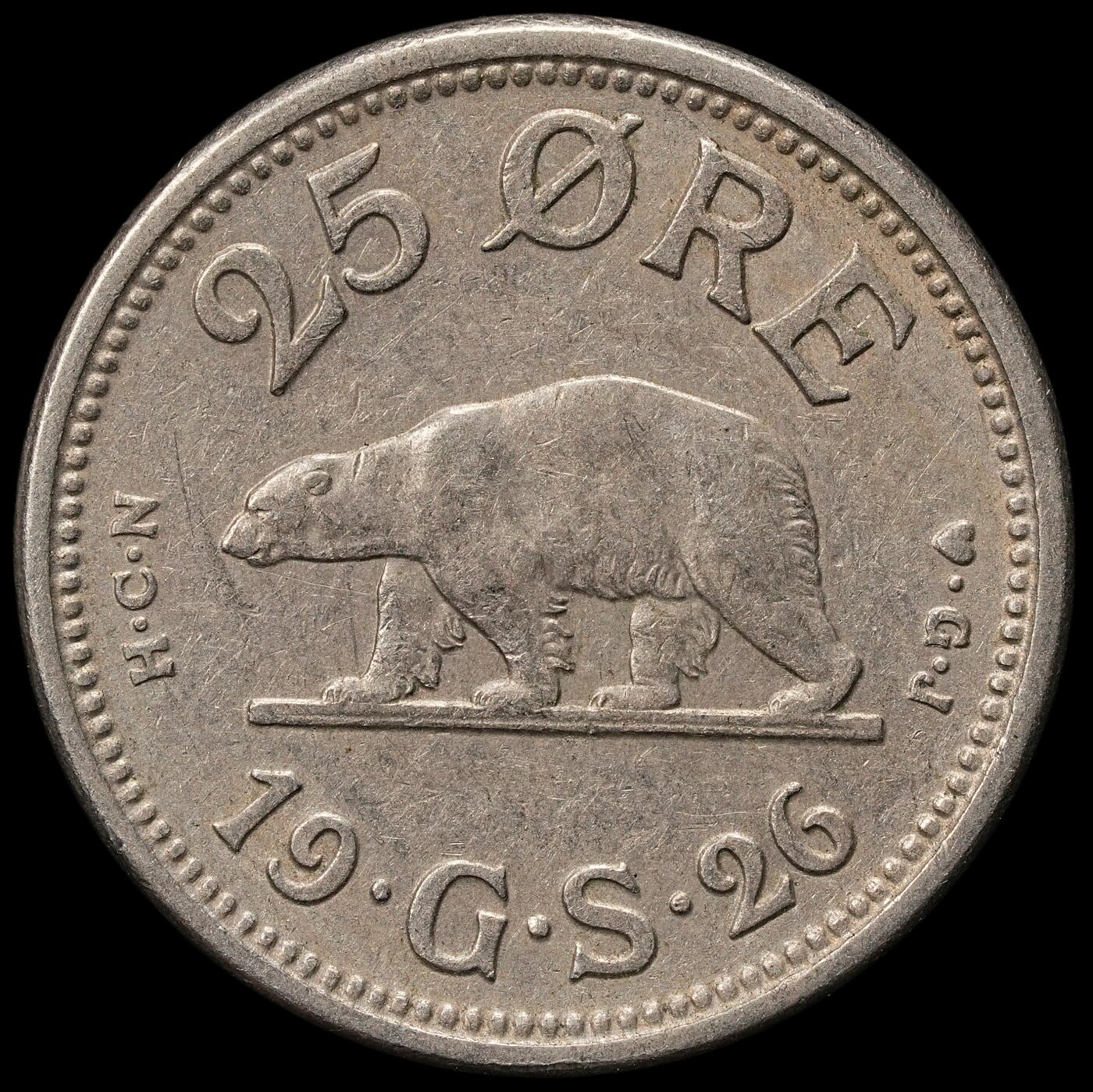 修遠堂世界钱币第108期 1926年格陵兰25欧尔