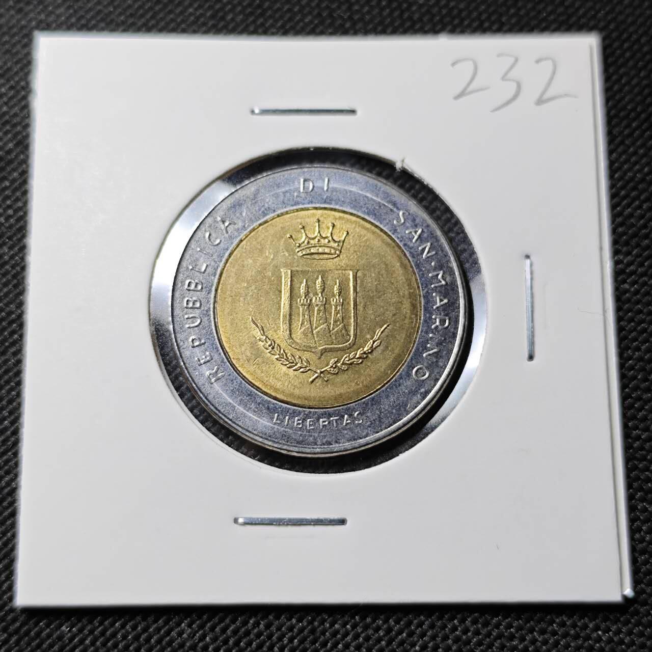 KK钱币收藏小铺   套币专场 2月预留时间 周末发货   圣马力诺500里拉双色币 好品