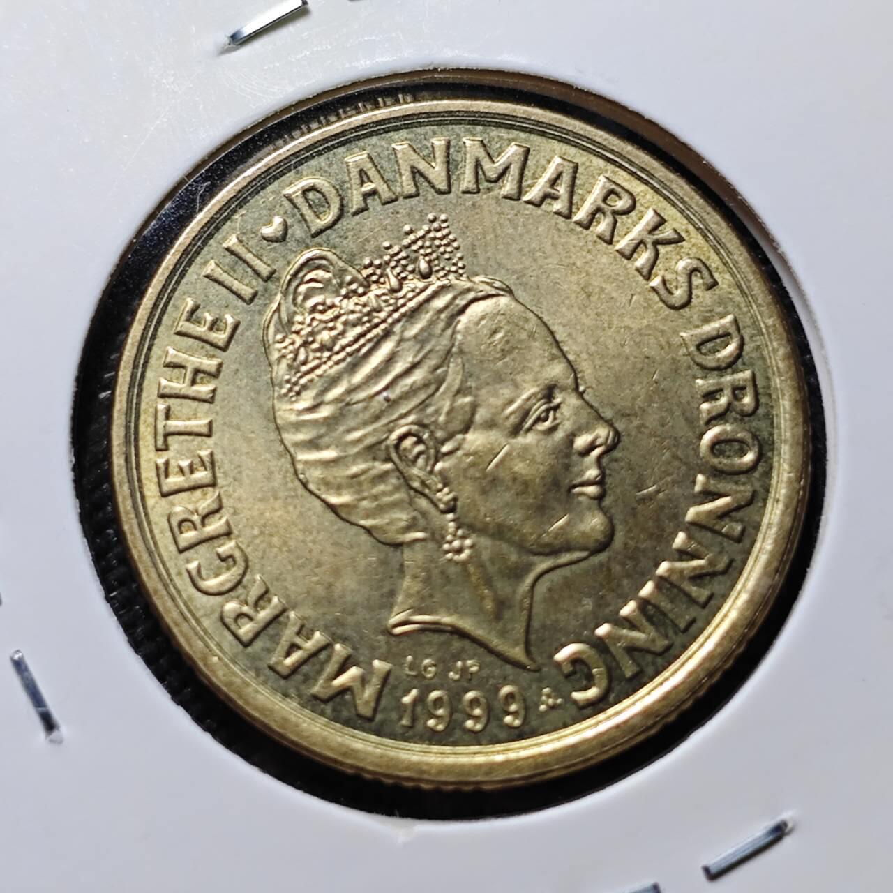 KK钱币收藏小铺   套币专场 2月预留时间 周末发货  1999丹麦20克朗 好品