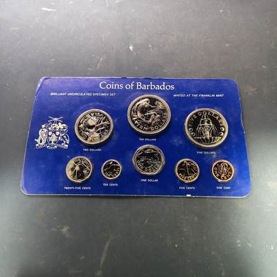 【全场包邮】纯粹捡漏拍515场 - 【稀少】巴巴多斯1980年官方封装套币-量647