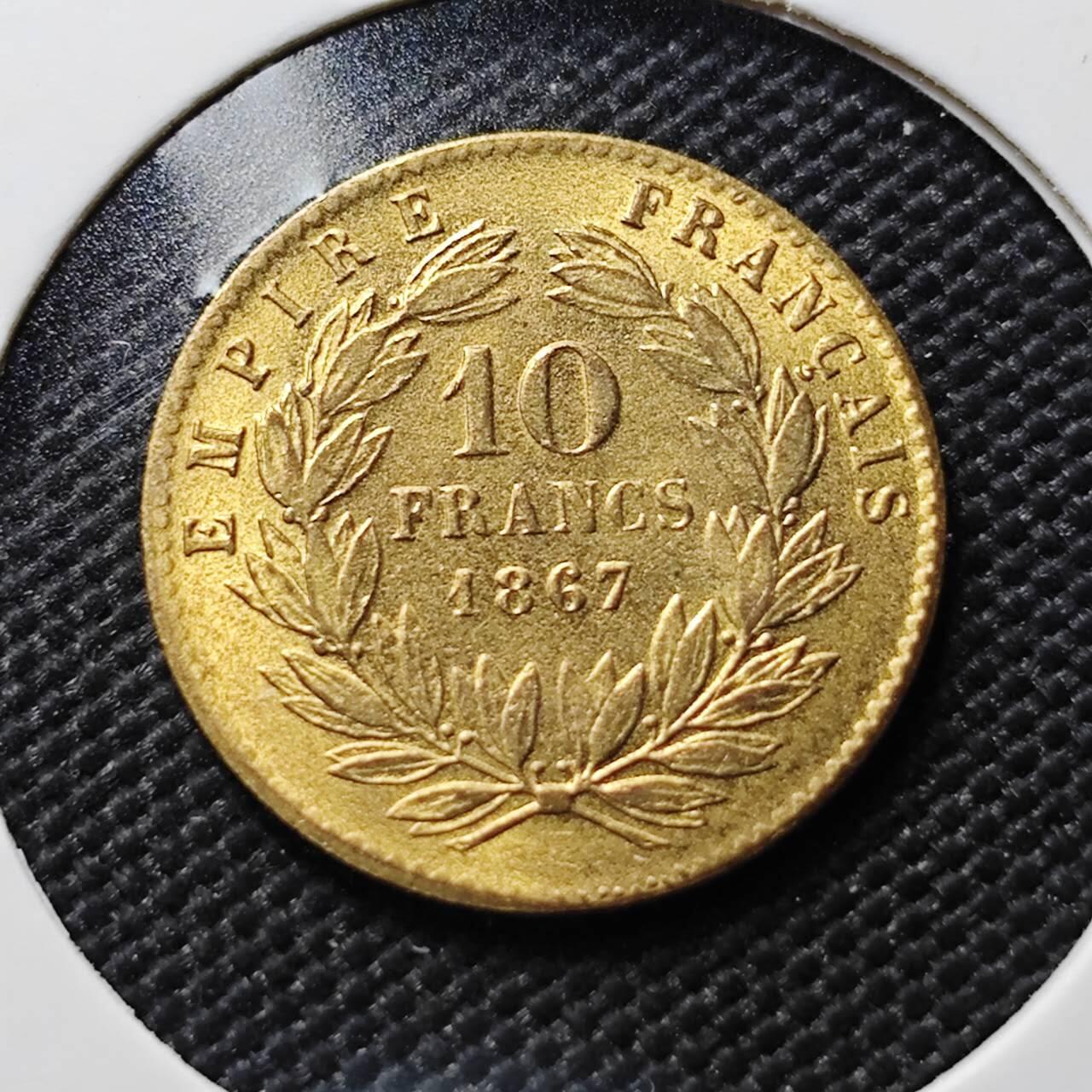 KK钱币收藏小铺   套币专场 2月预留时间 周末发货  法国10法郎复刻镀金币