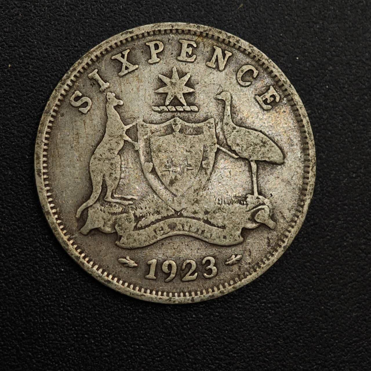 【淘币小摊】实时拍第八百八十一拍   小银币散币场    每周一统一发货 澳大利亚1923年乔治五世6便士银币