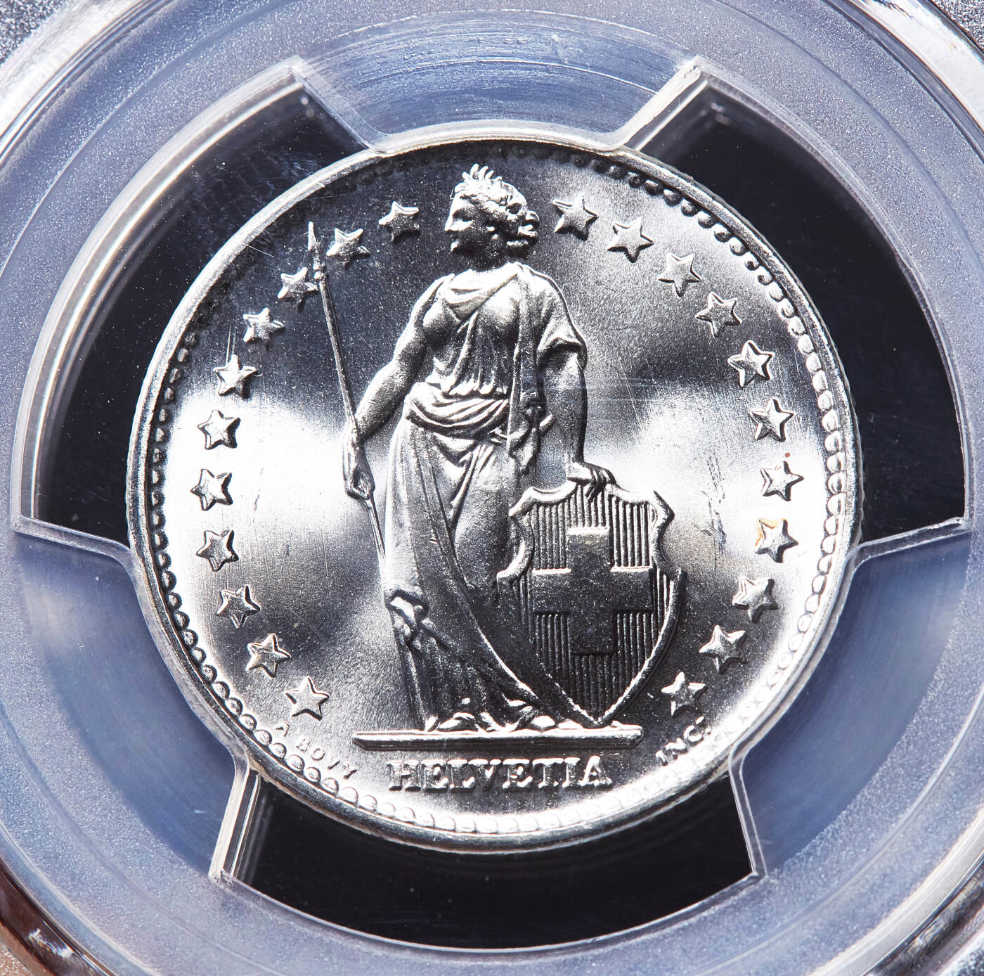 【俄甄集藏】2026年(050)04-01星期三 晚 19:30 全场包邮 瑞士1965-1966年1/2、1、2法郎银币高分3枚一组，PCGS MS67，顶级转光品相