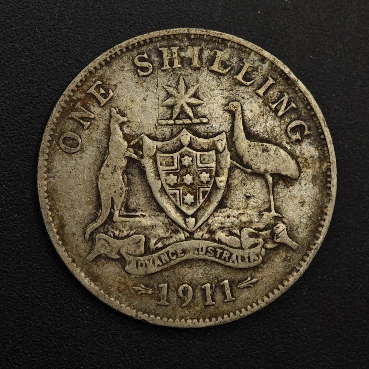【淘币小摊】实时拍第八百八十一拍   小银币散币场    每周一统一发货 澳大利亚1911年乔治五世一先令银币