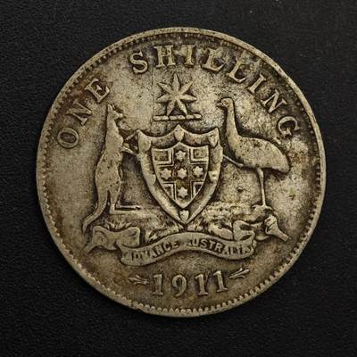【淘币小摊】实时拍第八百八十一拍   小银币散币场    每周一统一发货 - 澳大利亚1911年乔治五世一先令银币
