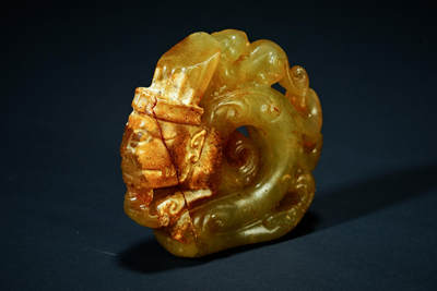 上海都达杂项专场五十八【全场包邮】  - 古玉玉贵人挂件（有裂）93-44