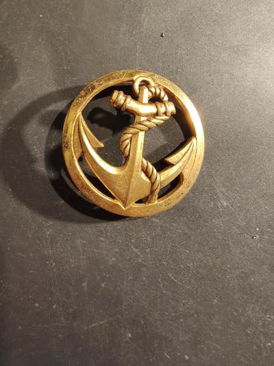 老王徽章第188期 - 法国海军金色贝雷帽徽