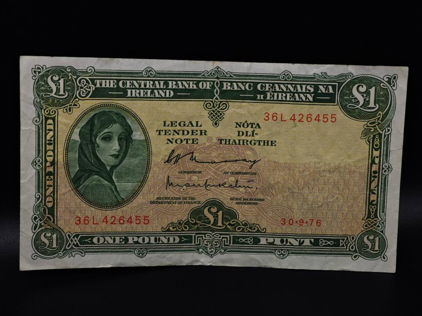  【淘币小摊】限时拍第八百八十二拍   纸币场    每周一统一发货 爱尔兰1镑纸币【有折】