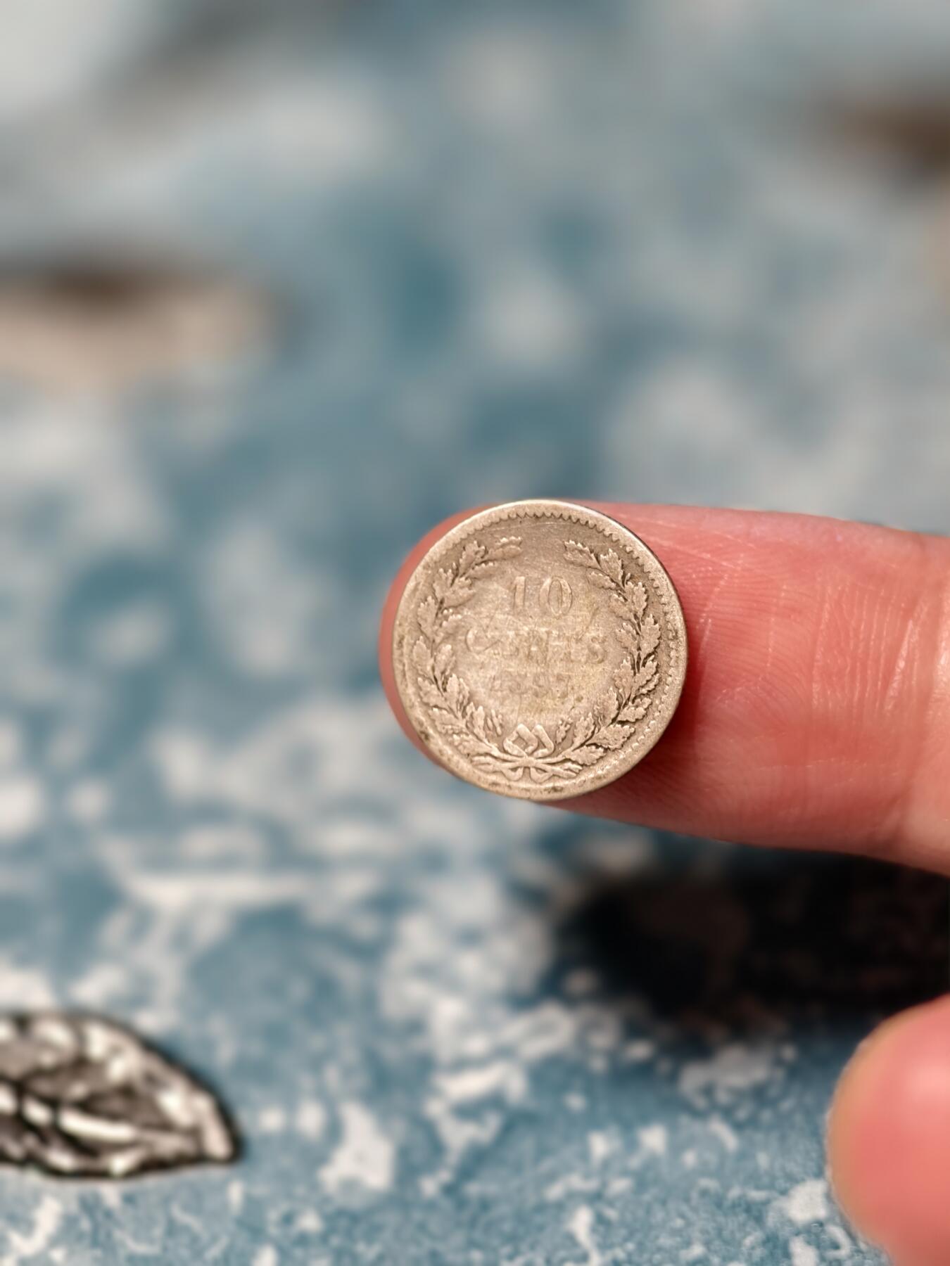 抚柳草堂-第十八期章牌钱币  奖章勋章限时免佣 满百包邮 放漏专场 1897荷兰威廉敏娜女王 萝莉头10分银币  流通品相