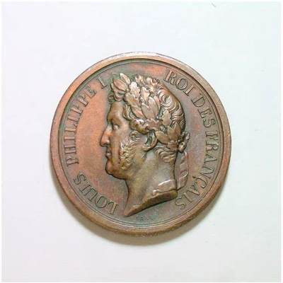 法国1842年 菲利普一世+皇后骑马 高浮雕精制铜章 28MM - 法国1842年 菲利普一世+皇后骑马 高浮雕精制铜章 28MM