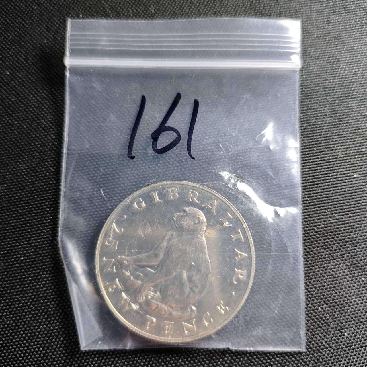 KK钱币收藏小铺   套币专场 2月预留时间 周末发货  1971直布罗陀25便士 无尾猴