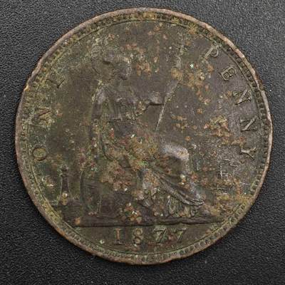 【淘币小摊】实时拍第八百八十一拍   小银币散币场    每周一统一发货 - 英国1877年维多利亚一便士铜币