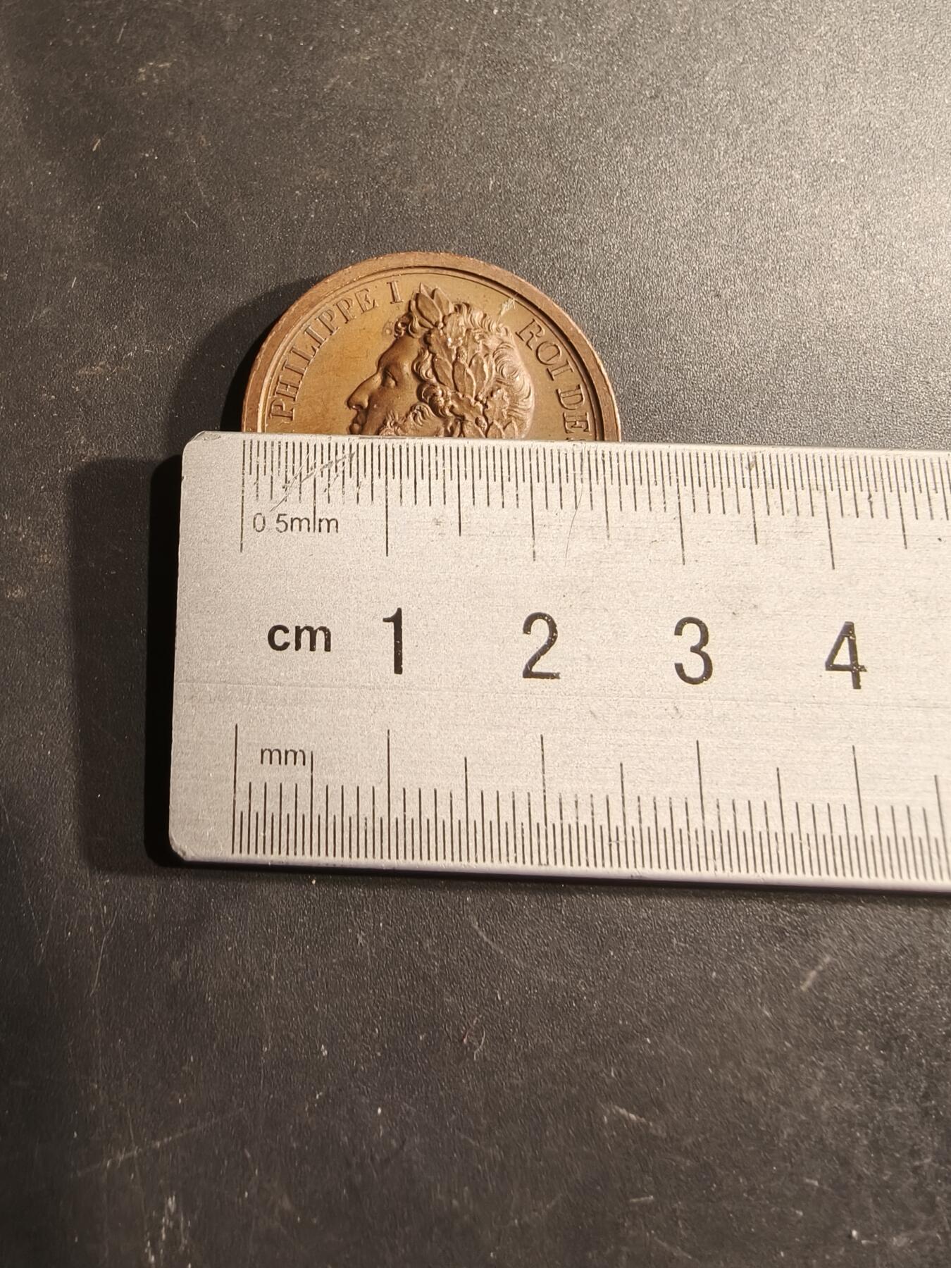 老王徽章第188期 法国1842年路易菲利普时期“军队致敬奥尔良公爵”大铜章      直径26mm    重量9g     早期手指边铭