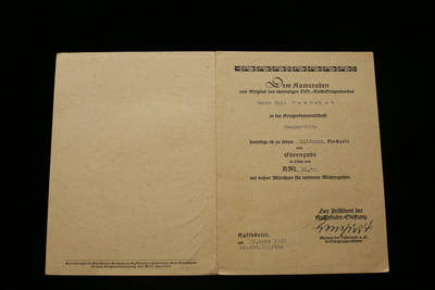 戎马世界章牌大赏第112期 德专场 - 来自基夫霍伊瑟联盟的金婚祝贺卡，由橡树叶蓝马获得者 步兵上将 党卫队上级集团领袖（ss上将）威廉·莱因哈德亲笔签名 橡树叶蓝马获得者极少