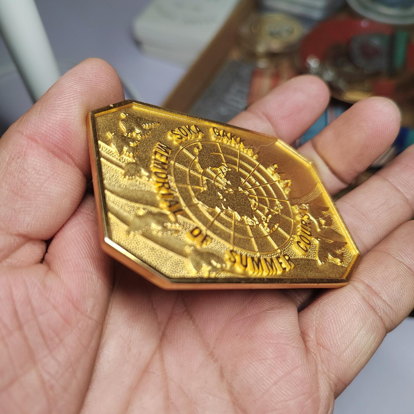 PCAI钱币  21-783  纸币邮票证章古钱铜元小专场 七五讲习会铜镀金章