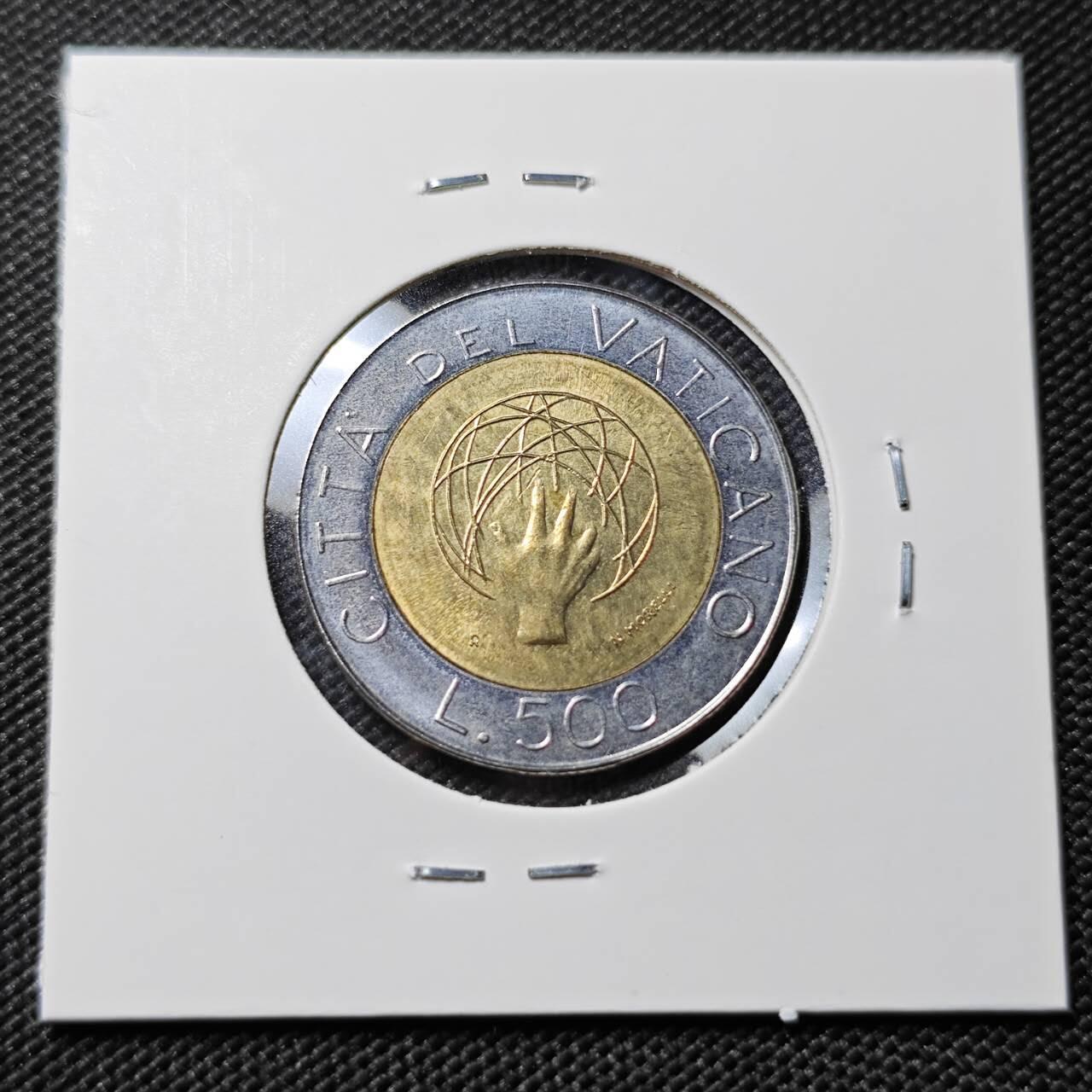 KK钱币收藏小铺   套币专场 2月预留时间 周末发货   梵蒂冈500里拉双色币 