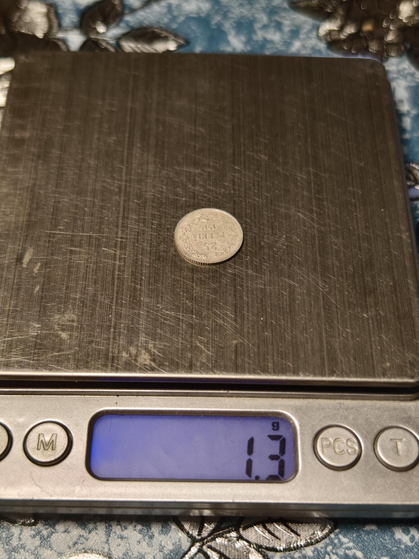 抚柳草堂-第十八期章牌钱币  奖章勋章限时免佣 满百包邮 放漏专场 1916俄属芬兰25芬尼银币 s版赫尔辛基造币厂 俄属芬兰大公国时期（1809-1917）的25芬尼银币铸造于1916年属于沙皇尼古拉二世统治末期的流通货币