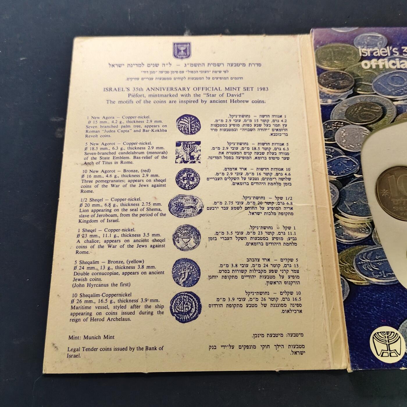 【全场包邮】纯粹捡漏拍515场 【加厚】以色列1983年官方加厚精制套币