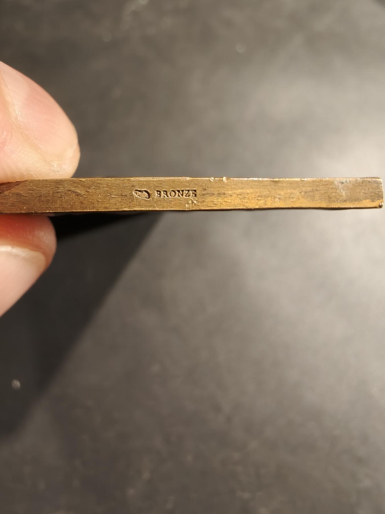 老王徽章第188期 法国玛丽安娜方形大铜章   大师Vernier作品    尺寸74×45mm     重量105.8g