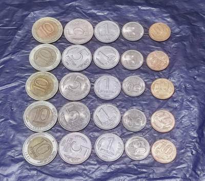 北京马甸外国币专卖第149期，外国币专场，陆续上拍，欢迎关注 - 1991年苏联独连体时期流通币5套，仅发行了一年，因价格超低而超值，潜力巨大的收藏品