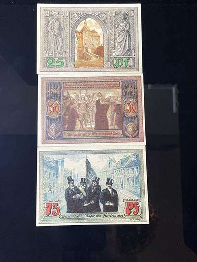 2026年第三十七场(总第二百零六场）德紧纸币特拍场(佣金3%，最低1元) - 德紧纸币–德国勃兰登堡州芬斯特瓦尔德市（Stadt Finsterwalde）25、50、75芬妮三枚套票