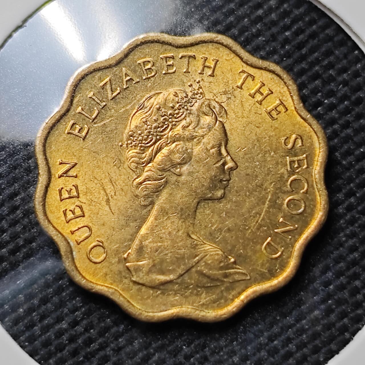 KK钱币收藏小铺   套币专场 2月预留时间 周末发货  1980香港花冠女王2毫铜币 好品