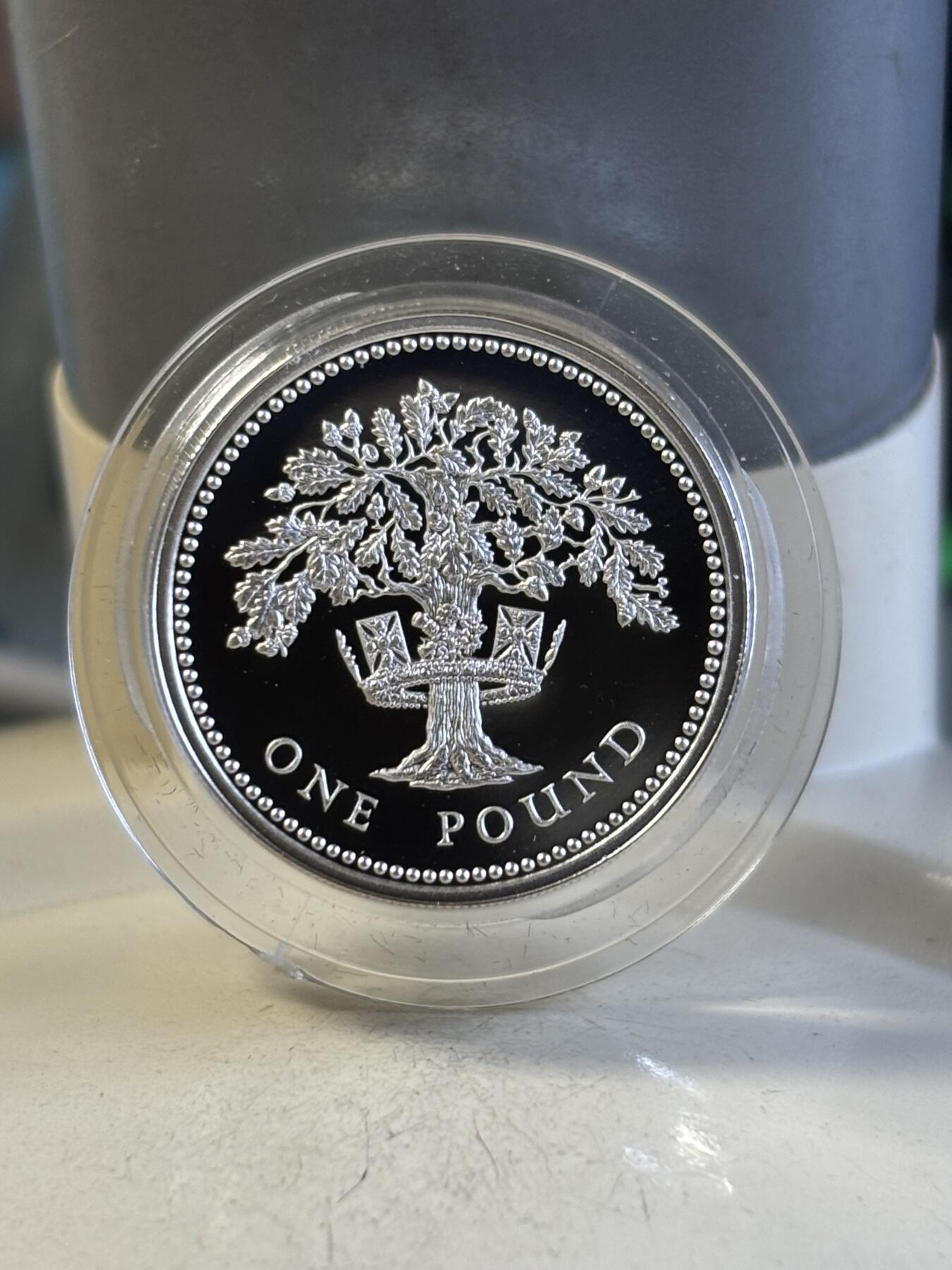 第195期拍卖 英国1984-1987年1英镑精制加厚纪念银币4枚全套，925银，19克*4，发行10000枚