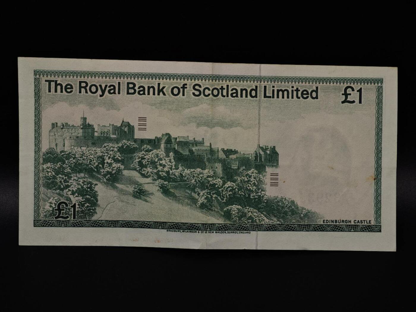  【淘币小摊】限时拍第八百八十二拍   纸币场    每周一统一发货 苏格兰皇家银行1976年1镑纸币【有折】