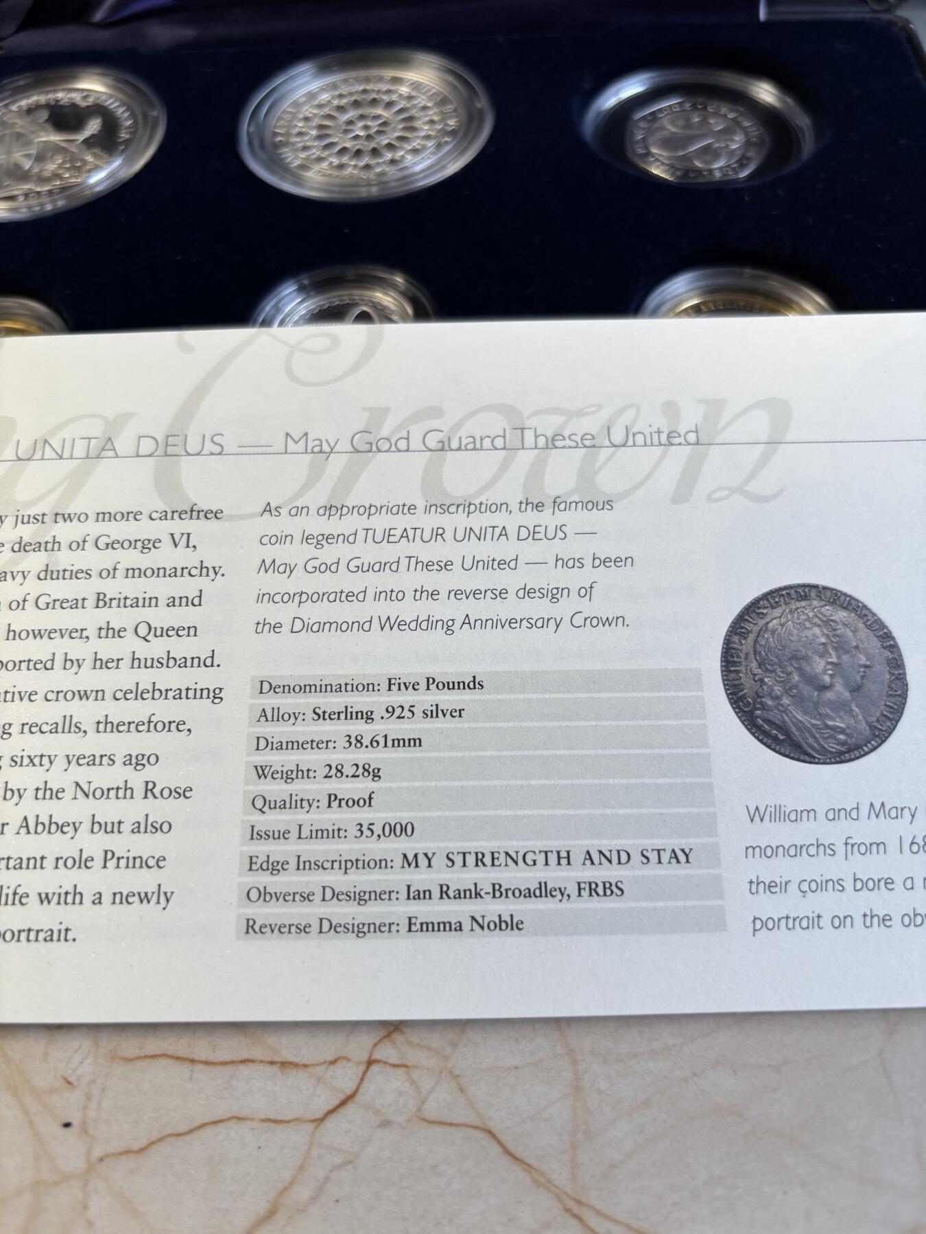 第195期拍卖 英国2007年伊丽莎白女王钻石婚姻纪念银币6枚全套，925银，8/9.5/12/12/32.45/28.28克