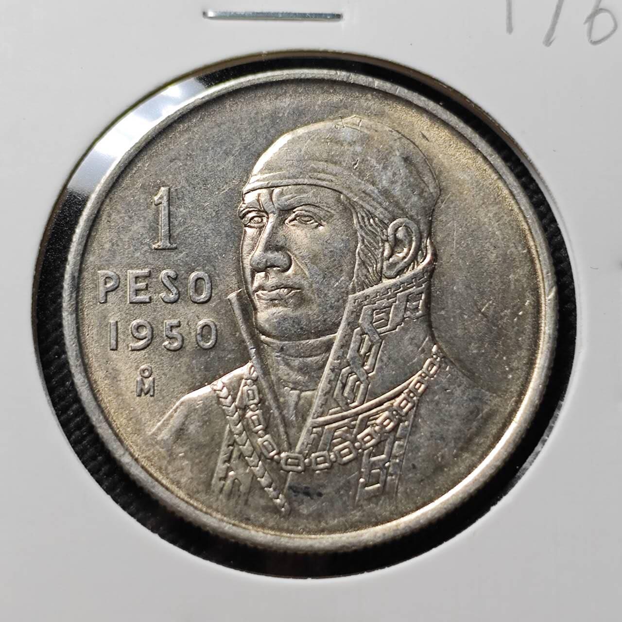 KK钱币收藏小铺   套币专场 2月预留时间 周末发货  1950墨西哥1比索银币