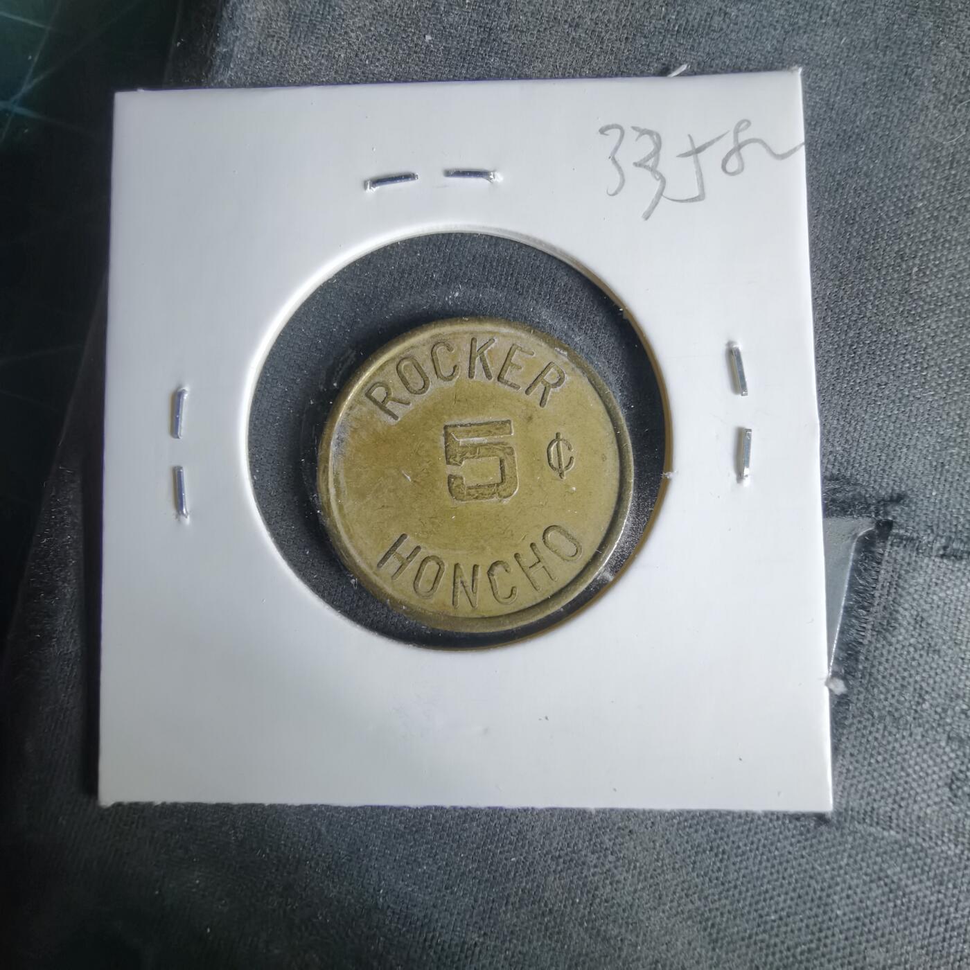 沼泽如烟--第1033场 驻韩美军K-14基地“Rocker Honcho”士官食堂5美分军用代币