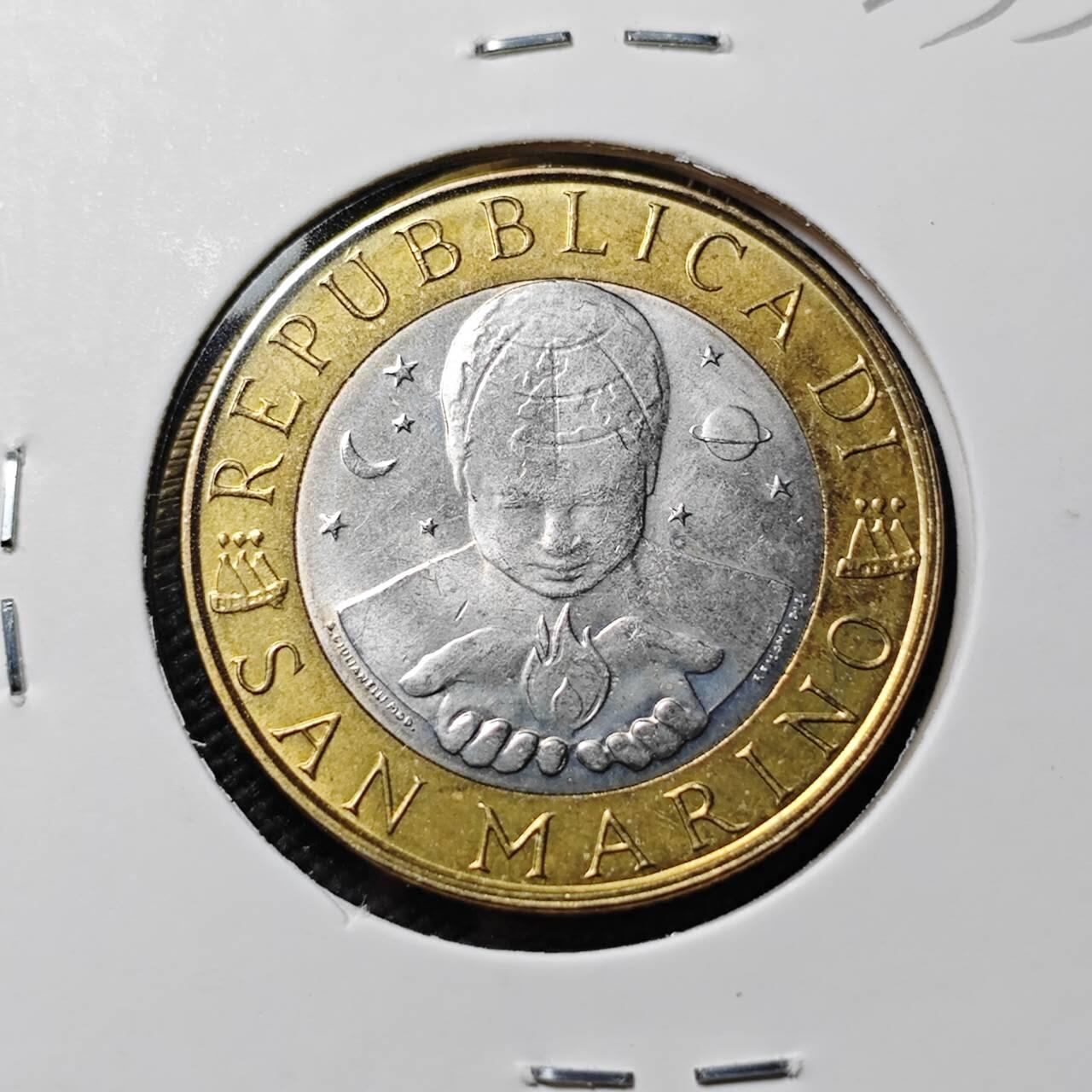 KK钱币收藏小铺   套币专场 2月预留时间 周末发货   圣马力诺1000里拉双色币 好品