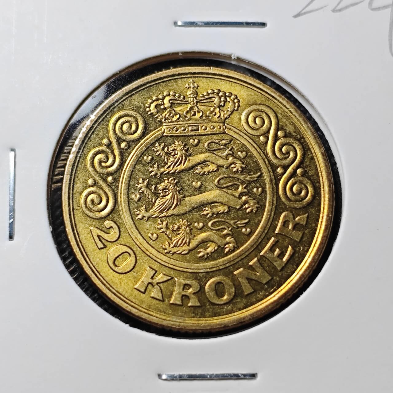 KK钱币收藏小铺   套币专场 2月预留时间 周末发货  1991丹麦20克朗 好品