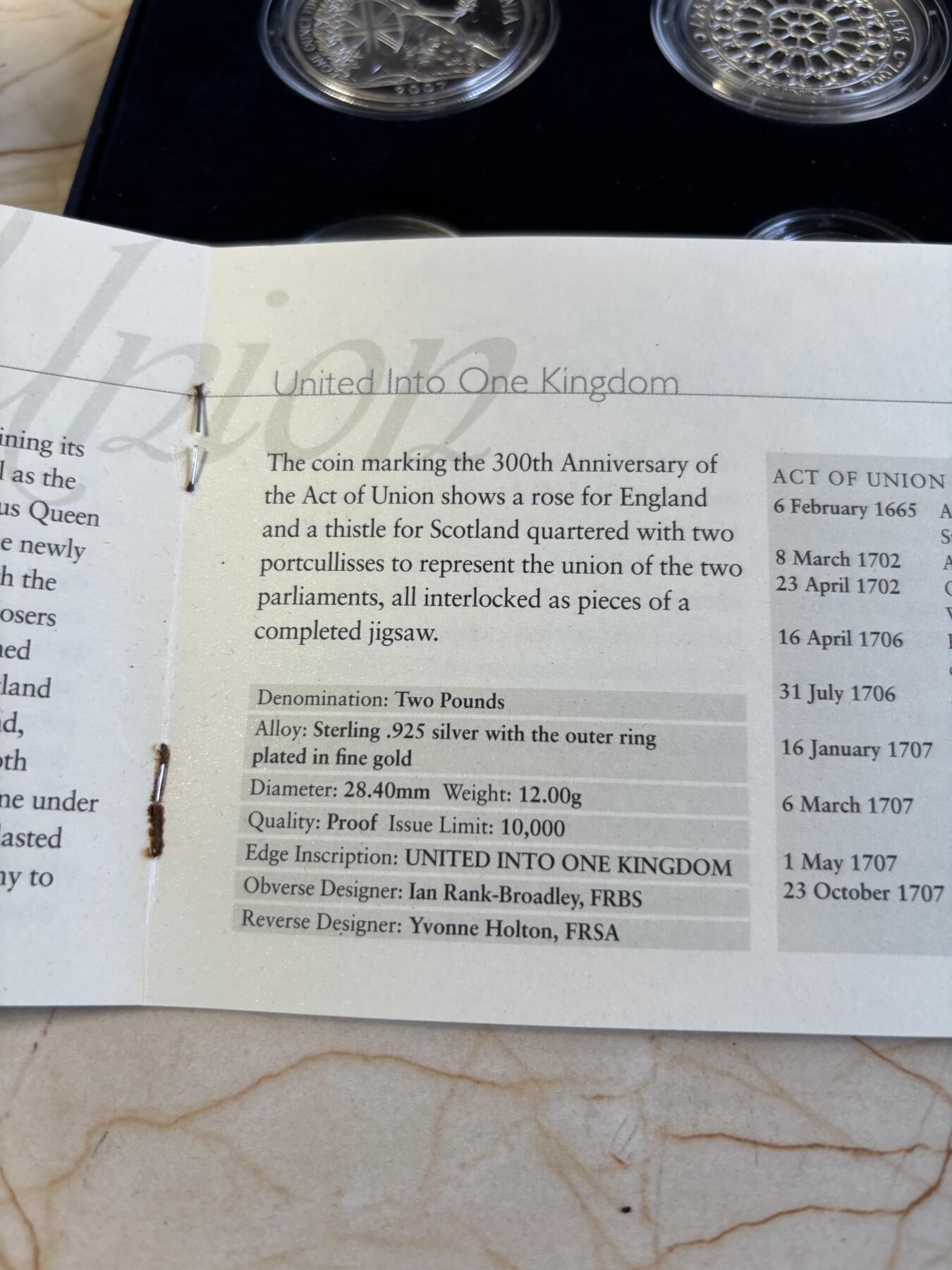 第195期拍卖 英国2007年伊丽莎白女王钻石婚姻纪念银币6枚全套，925银，8/9.5/12/12/32.45/28.28克