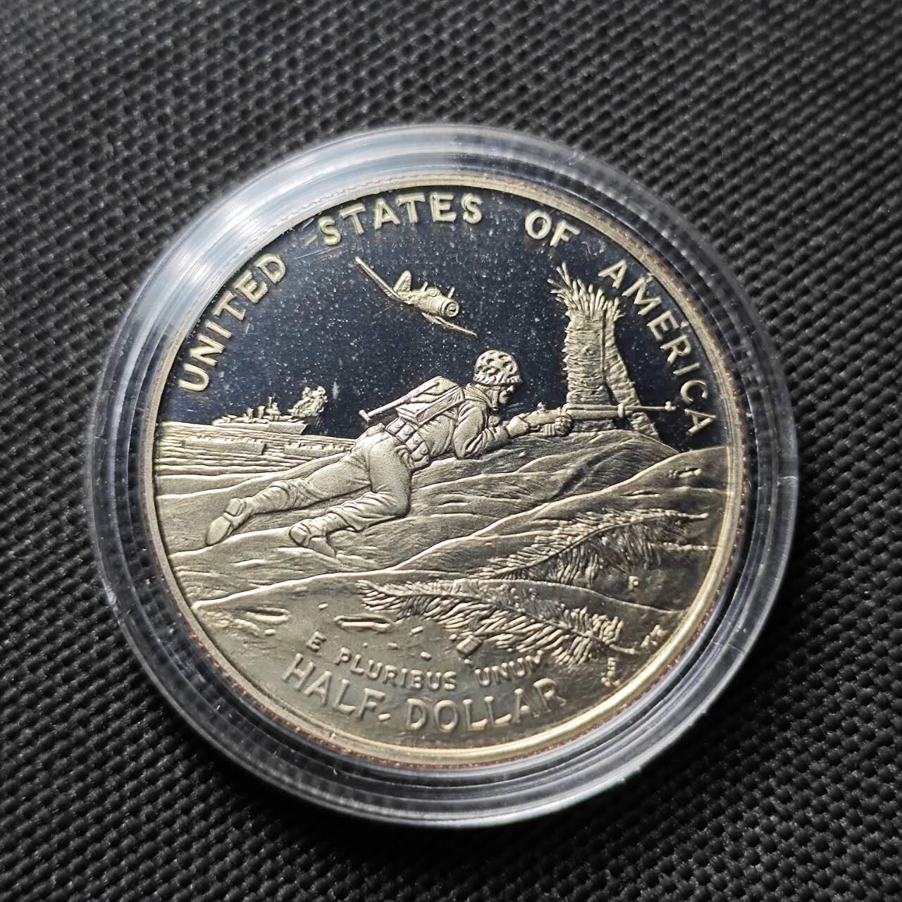 KK钱币收藏小铺   套币专场 2月预留时间 周末发货  美国 1995年二战胜利50年50美分精制纪念币