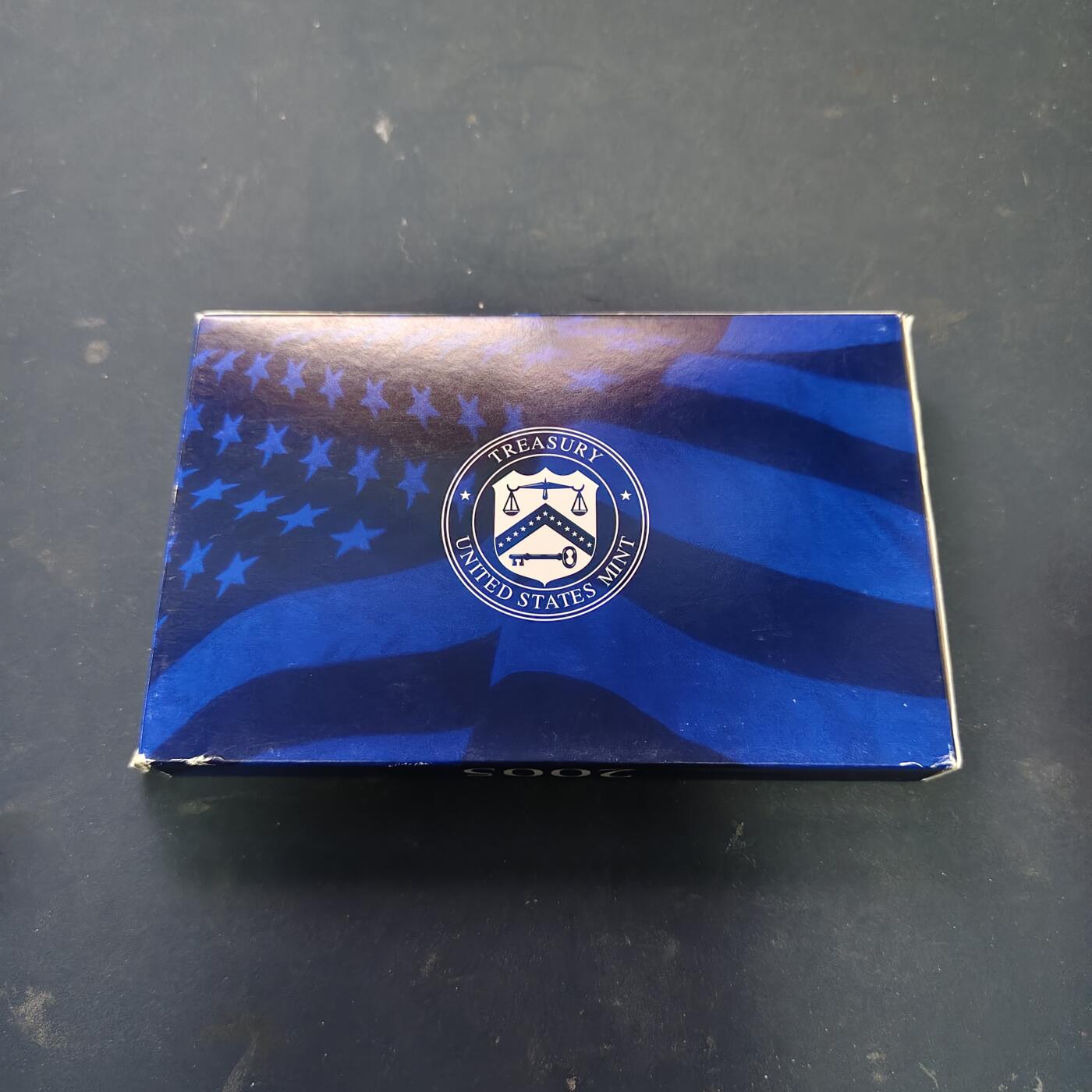 【全场包邮】纯粹捡漏拍515场 美国2005年官方封装精制套币（流通币一盒+州币一盒）-盒证全