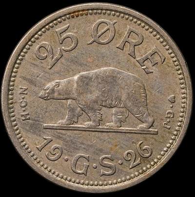 修遠堂世界钱币第108期 - 1926年格陵兰25欧尔