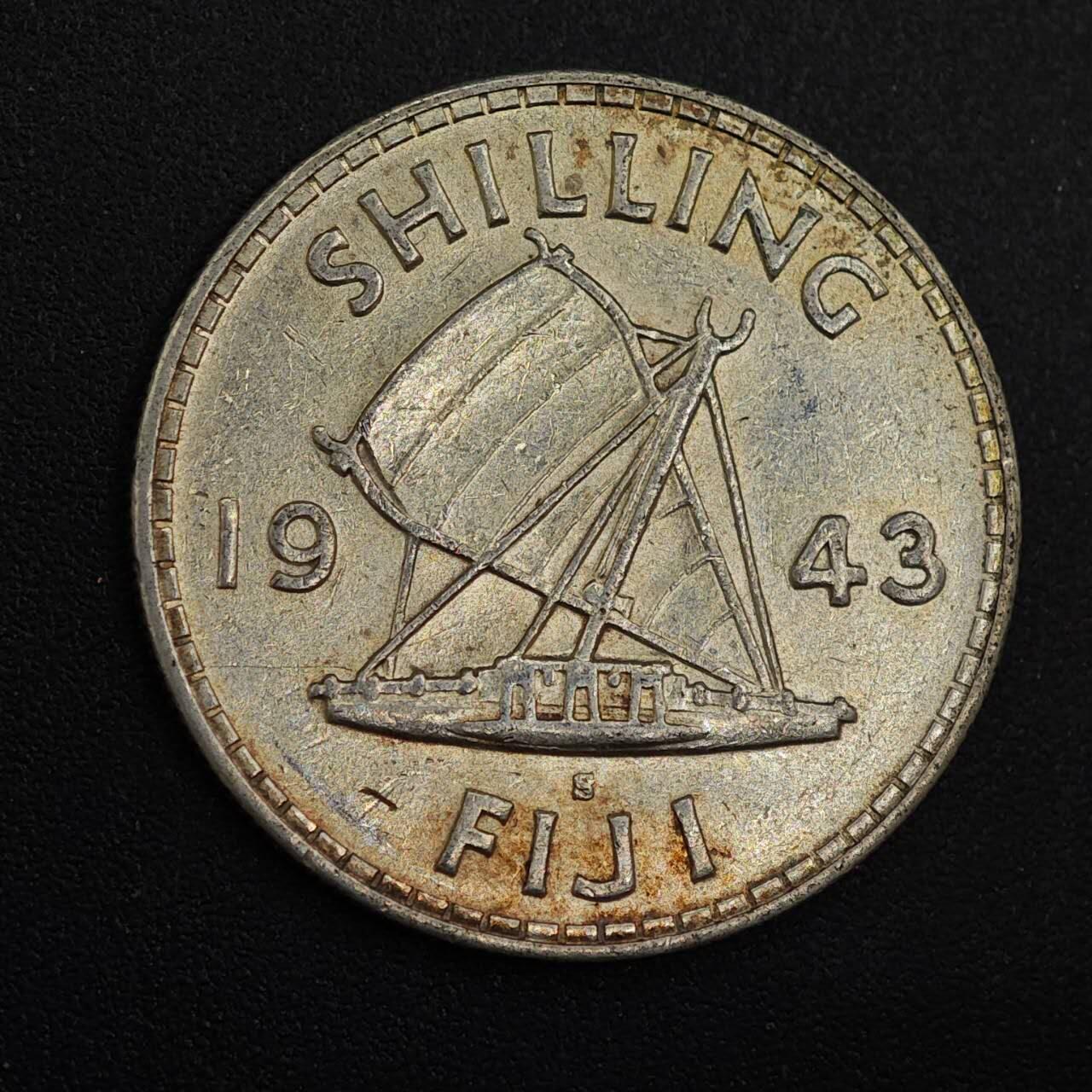 【淘币小摊】实时拍第八百八十一拍   小银币散币场    每周一统一发货 斐济1942年乔治六世一先令银币