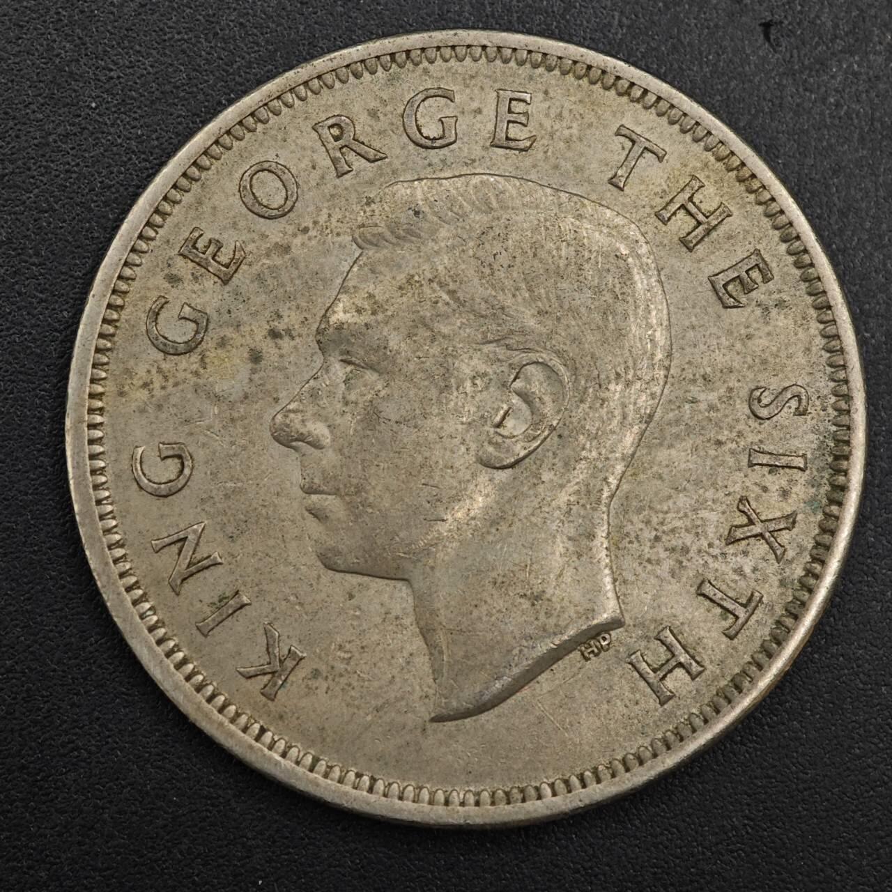 【淘币小摊】实时拍第八百八十一拍   小银币散币场    每周一统一发货 新西兰1948年乔治六世半克朗镍币