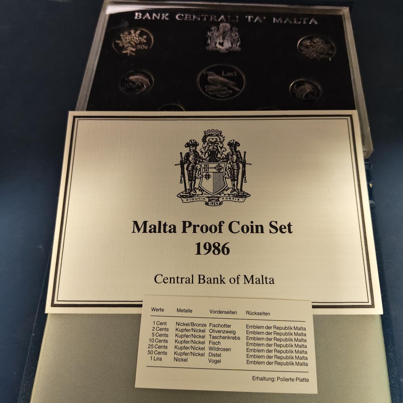 【全场包邮】纯粹捡漏拍515场 马耳他1986年官方精制套币-盒证全-PS11