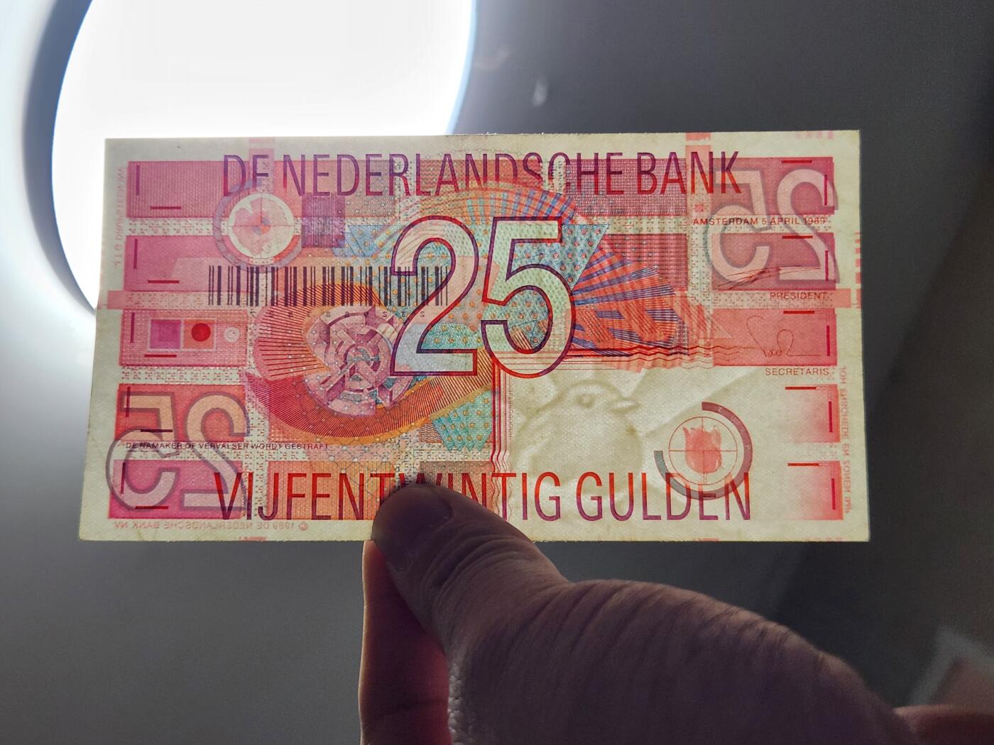 3月22号晚上8点 外国纸币自动截拍第43场 荷兰25盾。极美品
