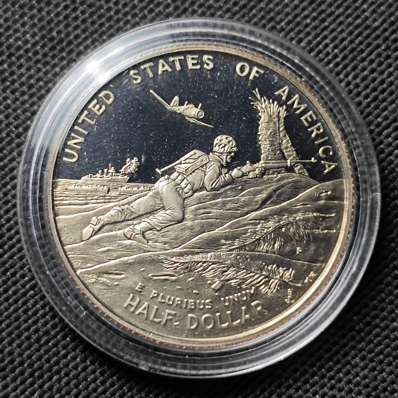 KK钱币收藏小铺   套币专场 2月预留时间 周末发货  美国 1995年二战胜利50年50美分精制纪念币